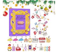 Friends Beaded Bracelet Advent Calendar 2025, 24 Days Christmas Countdown Calendar with DIY Friends Charm Bracelet Kit & Jewelry Making Kit, TV Show Gift for Boys Girls