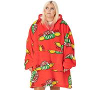 FRIENDS Central Perk VUddie Oversized Blanket Hoodie Women | Ladies Coffee Cafe Fluffy Fleece Pullover | One Size Sweatshirt With Big Pocket
