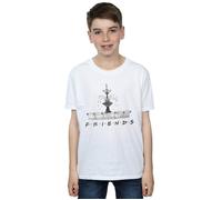 Friends Boy's Fountain Sketch T-Shirt in White | Size: 7-8 Years Friends White 7-8 Years