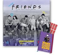 Friends Calendar 2026 Square Wall Calendar & Friends Diary A5 Gift Set with FREE Organisational Stickers Included