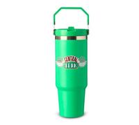 Friends Central Perk Insulated Travel Tumbler with Handle & Straw Lid 850ml - Double Wall Stainless Steel Hot & Cold Drinks Cup, Official Friends TV Series Coffee Cup Flask