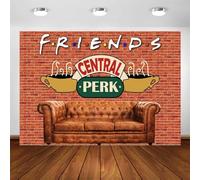 Friends Central Perk Pub Backdrop Red Brick Wall Sofa Coffee Shop Background Friends Themed Birthday Party Photo Booth Backdrops 200x140CM