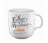 Friends Ceramic Coffee Mug I'd Rather Be Watching with Hot Chocolate Friends TV Show - Dishwasher and Microwave Safe