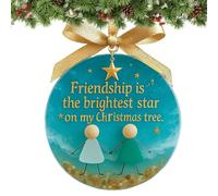 Friends Christmas Ornaments - Friendship Keepsake Home Decor,Handmade Keepsake Christmas Tree Ornaments | for Partners Family College Book Club Travel Work Entryway Door Window Table