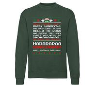 Friends Christmas Song Phoebe Monica Central Perk Xmas Festive Jumper Sweatshirt (Bottle Green, XXLarge 50" - 52")