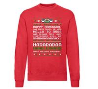 Friends Christmas Song Phoebe Monica Central Perk Xmas Festive Jumper Sweatshirt (Red, Medium 40" - 42")