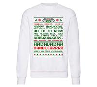 Friends Christmas Song Phoebe Monica Central Perk Xmas Festive Jumper Sweatshirt (White, XXLarge 50" - 52")