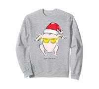 Friends Christmas, Thanksgiving Turkey With A Santa Hat Sweatshirt