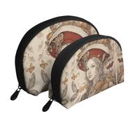 Friends dancing happily Moon Cosmetic Bag, Travel Makeup Pouch, Portable Waterproof Cosmetic Pouch for Girls Women., Vine Woman, One Size