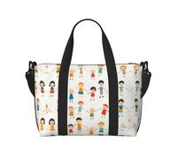 Friends dancing happily Printed Tote Travel Bag With Adjustable Shoulder Strap Suitable For Travel And Sports