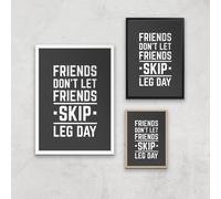 Friends Don't Let Friends Skip Leg Day Art Print - A3 - Wood Frame