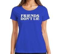 Friends Don't Lie Stranger Fan Gift Retro Series Fan Women's T-Shirt, blue, M