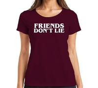 Friends Don't Lie Stranger Fan Gift Retro Series Fan Women's T-Shirt, burgundy, L