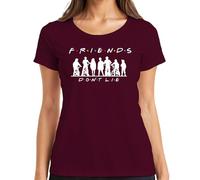 Friends Don't Lie Stranger Kids Bikes 80s Retro Hawkins Elf Women's T-Shirt, burgundy, 3XL
