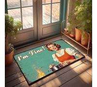 Friends Door Mat Vintage Kitchen Charm: 'I'M Fine!' With A Smiling Chef Doormat Door Mats For Outside Entry Large Door Mats Outdoo(65X90CM)