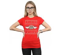 Friends Fair Isle Central Perk Cotton T-Shirt In Red Red M