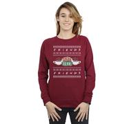 Friends Fair Isle Central Perk Sweatshirt In Burgundy Burgundy S