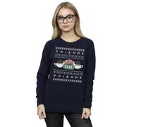 Friends Fair Isle Central Perk Sweatshirt In Navy Navy XL