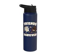 Friends Forever Coffee & Poop Cute Caffeine Lover EduEly Stainless Steel Insulated Water Bottle