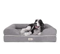 Friends Forever Orthopedic Dog Bed Lounge Sofa Removable Cover 100% Suede Mattress Memory-Foam With Bolster Rim Premium Prestige Edition