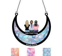 Friends Forever Personalized Window Hanging Suncatcher Ornament Friendship Gifts For Women, Custom Sisters Indoor Window Decor, Best Friend Birthday Gifts, Besties Forever