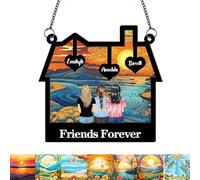 Friends Forever Personalized Window Hanging Suncatcher Ornament Friendship Gifts For Women, Custom Sisters Indoor Window Decor, Best Friend Birthday Gifts, Besties Forever
