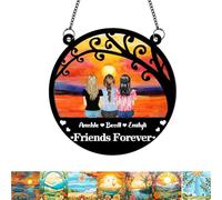 Friends Forever Personalized Window Hanging Suncatcher Ornament Friendship Gifts For Women, Custom Sisters Indoor Window Decor, Best Friend Birthday Gifts, Besties Forever