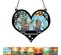 Friends Forever Personalized Window Hanging Suncatcher Ornament Friendship Gifts For Women, Custom Sisters Indoor Window Decor, Best Friend Birthday Gifts, Besties Forever