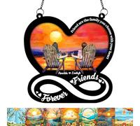 Friends Forever Personalized Window Hanging Suncatcher Ornament Friendship Gifts For Women, Custom Sisters Indoor Window Decor, Best Friend Birthday Gifts, Besties Forever
