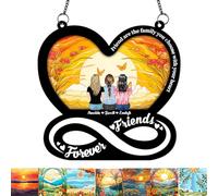 Friends Forever Personalized Window Hanging Suncatcher Ornament Friendship Gifts For Women, Custom Sisters Indoor Window Decor, Best Friend Birthday Gifts, Besties Forever