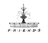 Friends Fountain Sketch Men's T-Shirt - White - 4XL