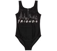 Friends Girl's 1 Piece Swimming Costume | Black | Official Merch | Size: 13-14 Years Friends Black 13-14 Years