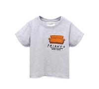 Friends Girl's Cropped Short Sleeved T-Shirt (Kids Grey) in Grey | Size: 7-8 Years Friends Grey 7-8 Years