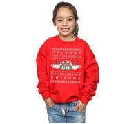 Friends Girl's Fair Isle Central Perk Sweatshirt in Red | Size: 7-8 Years Friends Red 7-8 Years