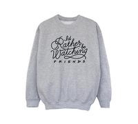Friends Girl's I´d Rather Be Watching Sweatshirt in Grey | Size: 5-6 Years Friends Grey 5-6 Years