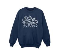 Friends Girl's I´d Rather Be Watching Sweatshirt in Navy | Size: 3-4 Years Friends Navy 3-4 Years