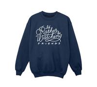 Friends Girl's I´d Rather Be Watching Sweatshirt in Navy | Size: 5-6 Years Friends Navy 5-6 Years