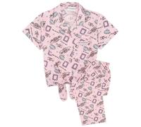 Friends Girls Pink Central Perk Logo Aop Short Sleeve Long Leg Pyjama Set - 7-8 Years