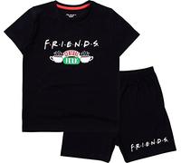FRIENDS Girls Short Pyjamas, Cotton Pyjamas For Teenage Girls, Ages 8 to 15 Years Old (Black, 9_years)