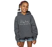 Absolute Cult Friends Girls Skyline Logo Hoodie Dark Heather Grey 9-11 Years