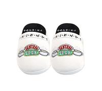 FRIENDS Groovy Womens Television Series Official Central Perk Slippers UK Size 5-7 (White)