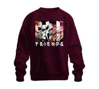 Friends Horror Icons Jason Michael Pennywise Freddy Chucky Cult Unisex Sweatshirt Pullover, burgundy, L