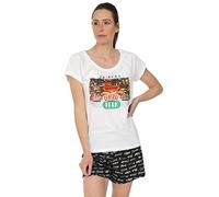 FRIENDS Ladies Central Perk Short Pyjamas for Cafe TV Show Black White (12-14, numeric_12)