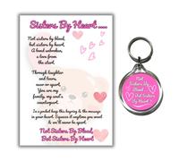 Friends Like Sisters Gift - Best Friend Who Is More Like A Sister - Keyring With Poem Card