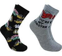 Friends Lobster and Cerntal Perk Novelty Unisex Crew Socks | 2 Pairs