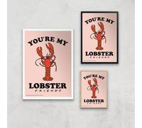 Friends Lobster Giclee Art Print - A2 - White Frame