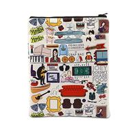 Friends Merchandise TV Show Inspired Book Sleeve Friends Fans Gifts Friends Themed Book Protector Pouch Zipper 9.2 x 12inch (Beige)