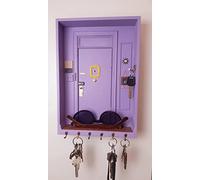 Friends Monica's Door Wall Key Holder, Handmade 3D TV Show Friends Key Holder, Monica's Purple Door Hanger Friends Fan Art Key Holder Door Wall Décor for Wall Best Gift for Lovers of The Show (Purple)