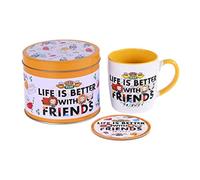 Friends Mug and Coaster Gift tin Set Life is Better with Friends Official One Size