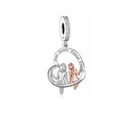Friends Mum Sloth Angel Wing Big Little Sister Love Heart Charm Pendant 925 Sterling Silver Compatible With Pandora Charm Bracelet (Soul Sisters Forever Friends Big Little Sister Love Heart)